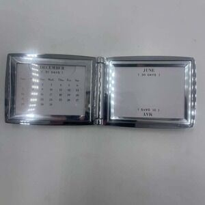 Silverplate Folding Photo Frame And Perpetual Calendar